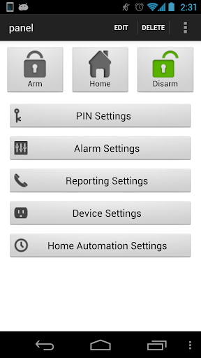 Android application Connect2Alarm screenshort