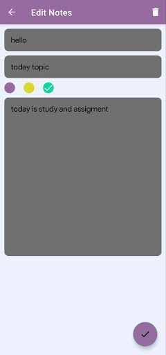 Android application Notes App screenshort