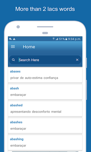 English Portuguese Dictionary Screen 2