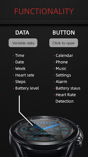 Dark gray icy For Wear OS Screen 2