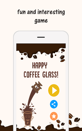 I Love Happy Coffee Glass