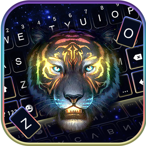 Colorful Neon Tiger Keyboard T logo