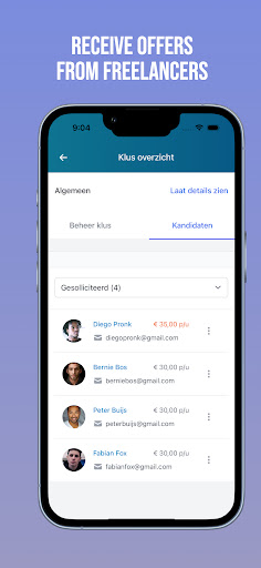 Gigplan - for clients Screen 2