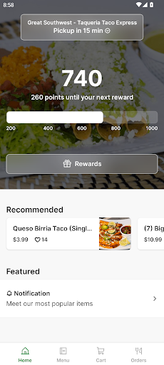 Android application Taqueria Taco Express screenshort
