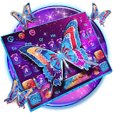 Neon Butterfly Badge Keyboard Theme icon