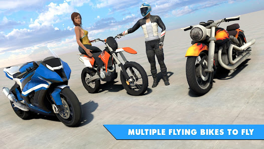 Captura 4 Flying Bike Game Stunt Racing android