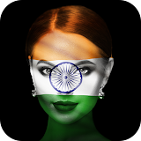 India Flag Photo DP Letter Art icon
