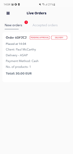 Android application FeedMe Partner screenshort
