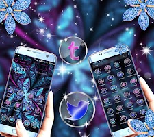 screenshot of Abstract Neon Flower Theme