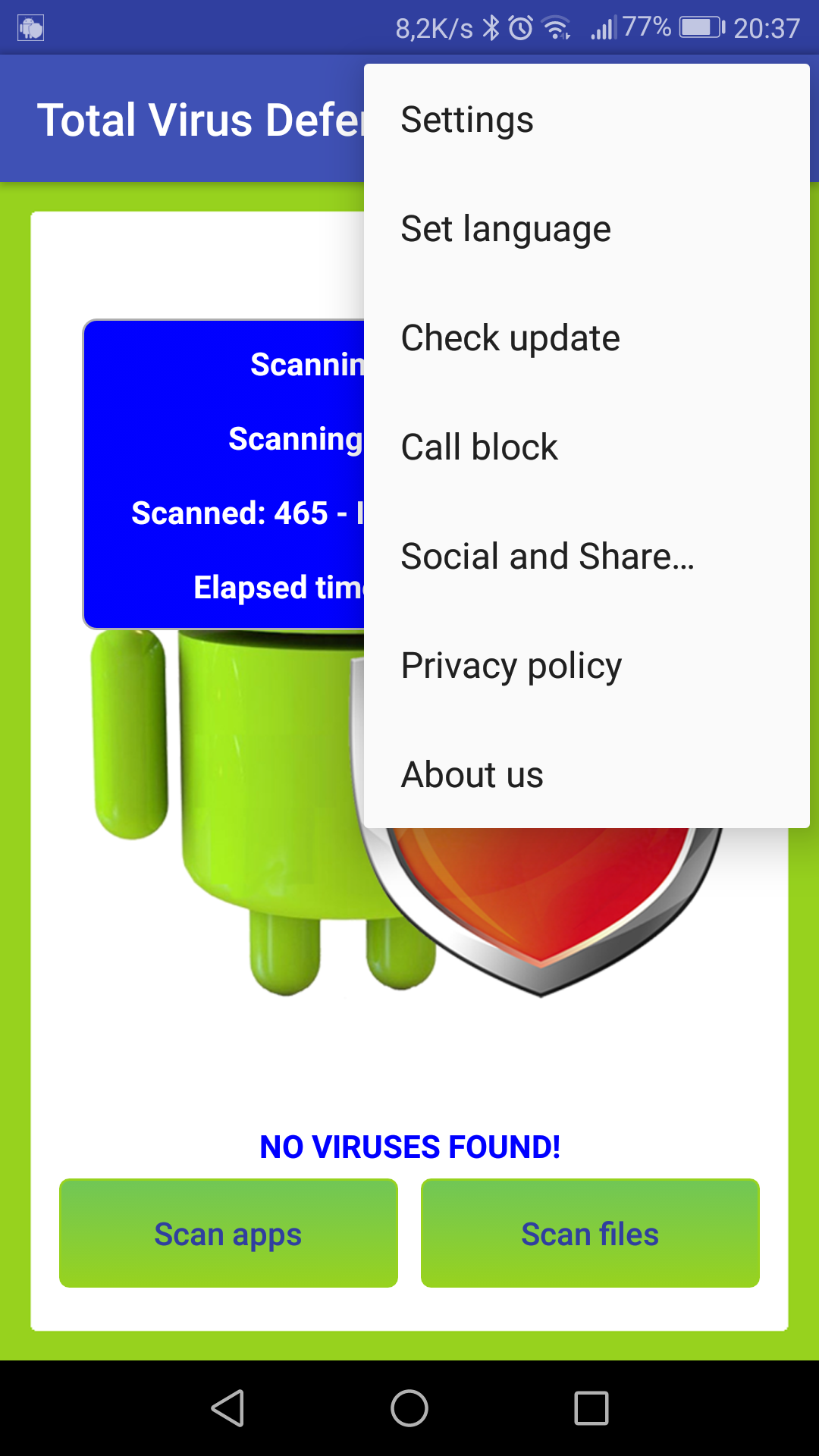 Android application Total Antivirus Defender PRO screenshort