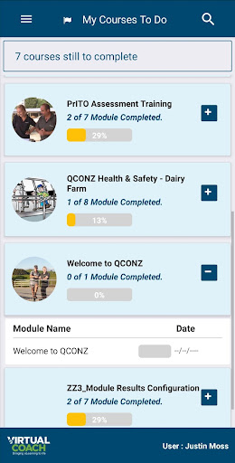 Android application Qconz Virtual Coach screenshort