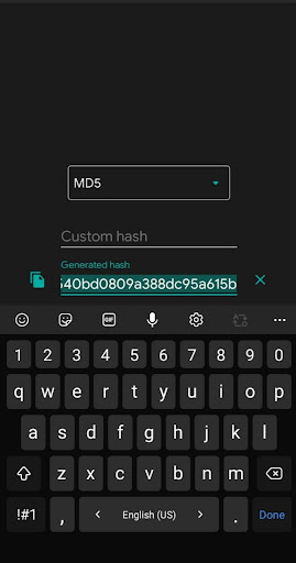 Hash Generate And Check Screen 3
