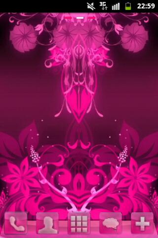 Android application Pink Flowers Theme GO Launcher screenshort