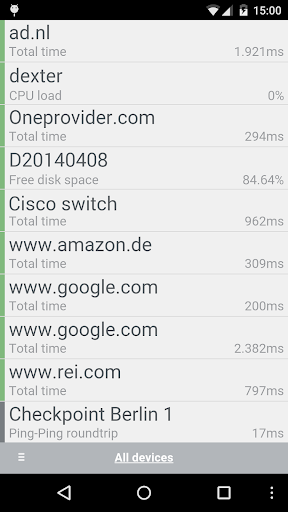 Android application Uptrends Infra screenshort