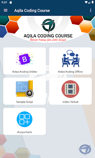 Android application Aqila Coding Course screenshort