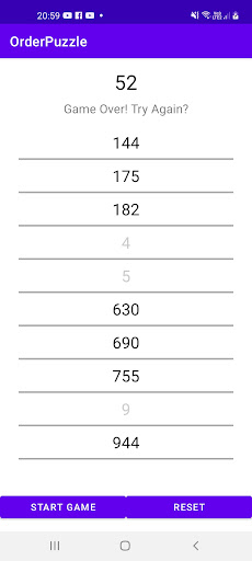 Android application OrderPuzzle screenshort