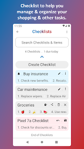 Checklist - Notes and Tasks