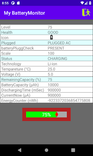 My BatteryMonitor Screen 2