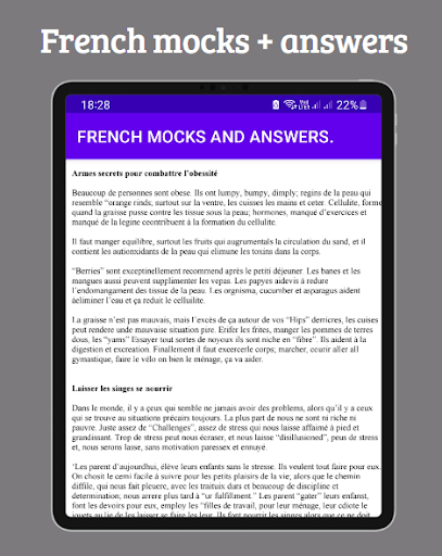 Android application French: mocks & answers screenshort