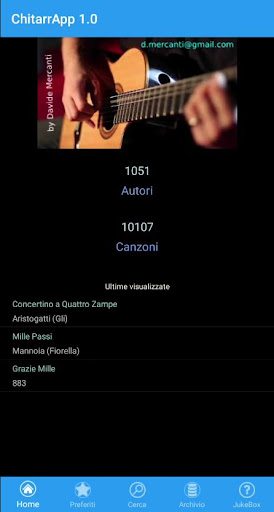 Android application ChitarrApp screenshort