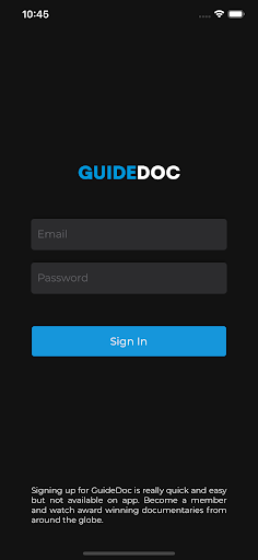 Android application GuideDoc Curated documentaries screenshort