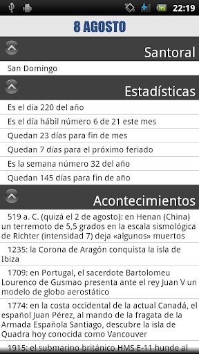 CalendarioCL Screen 2
