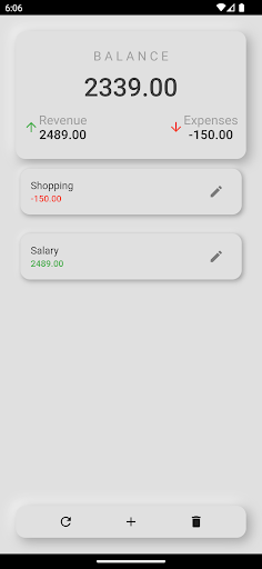 Android application Manage your Expenses - Minimal screenshort