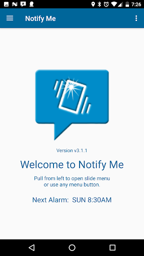 Android application Notify Me screenshort