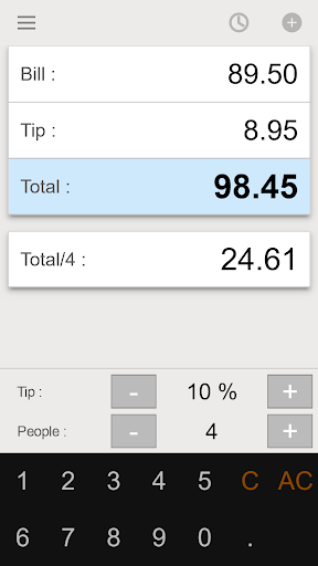 Screenshot of Tip Calculator - Split Bill