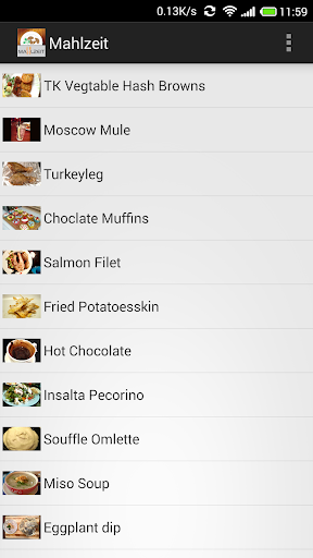 Android application Mahlzeit screenshort