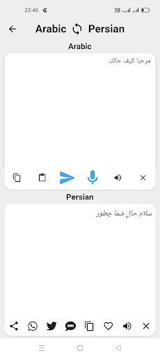 Arabic To Persian Translator Screen 2
