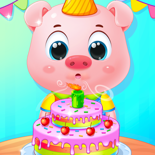 Baby pigs birthday party logo