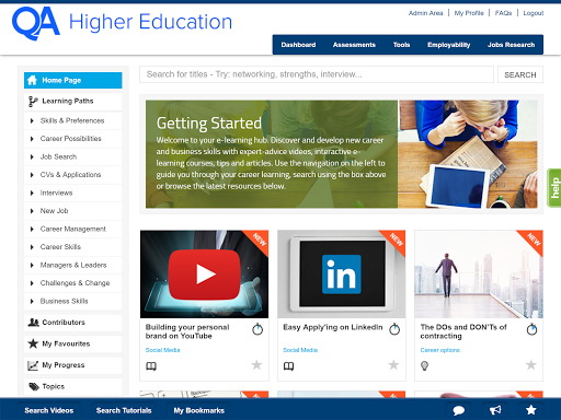 QAHE Careers Online Screen 2