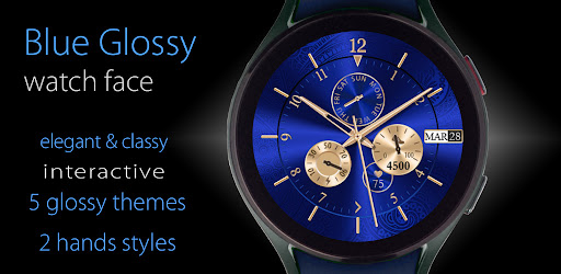 Blue Glossy Watch Face