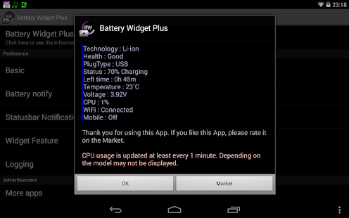 Battery Widget Plus Captura de pantalla