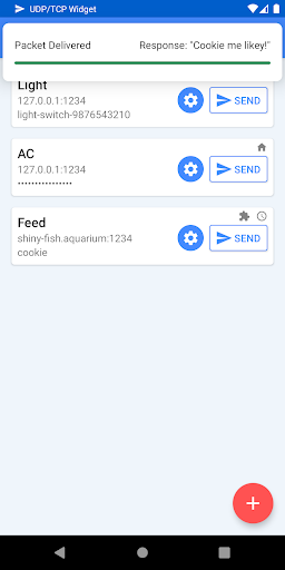 UDP/TCP Widget Screen 2