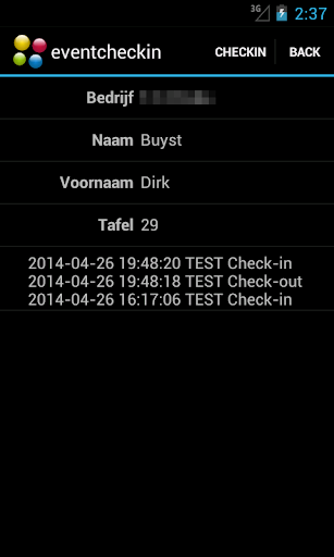 eventcheckin Screen 2