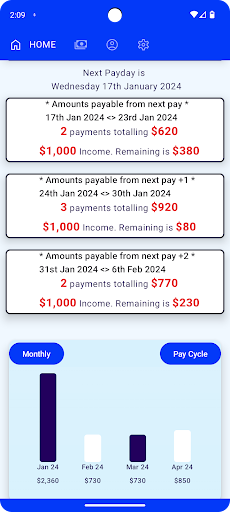 PaymentPal Bills Reminder Screen 2
