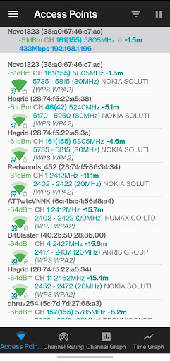 Android application 802.11WirelessNetwork Analyzer screenshort