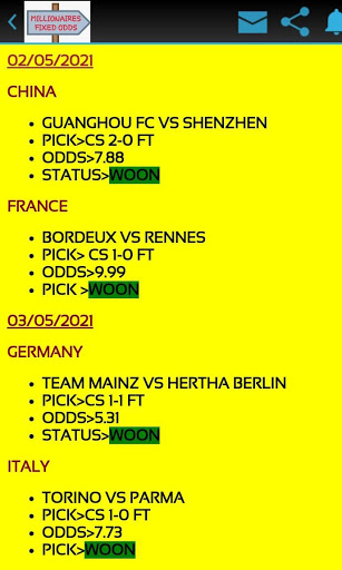 MIILLIONAIRES FIXED  ODDS