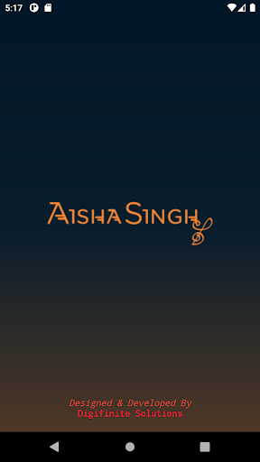 Android application Aisha Singh screenshort