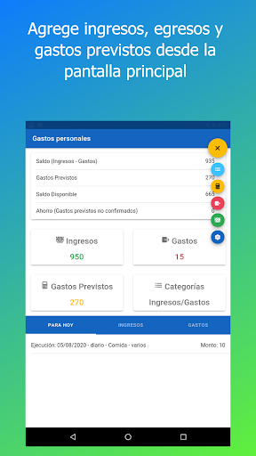 Android application Gastos Personales & Presupuest screenshort