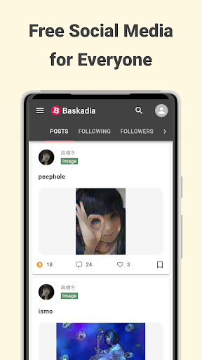 Android application Baskadia - Social Media screenshort