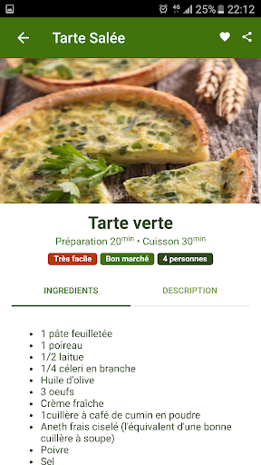 Recettes Tarte