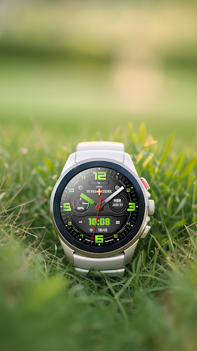 Black Dark Date Watchface VS17 Screen 3