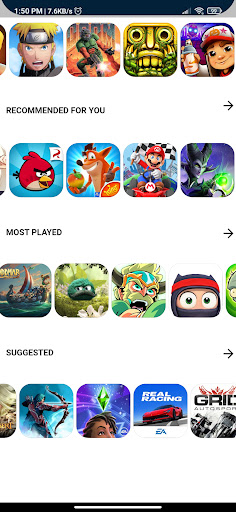 Android application arcade store screenshort