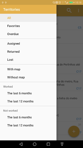 Screenshot of Congregation Territories