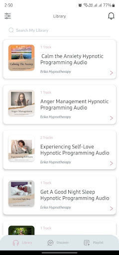 Android application Erika Hypnotherapy screenshort