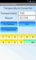 screenshot of Temperature Converter