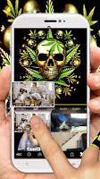 screenshot of Gold Weed Skull Keyboard Theme